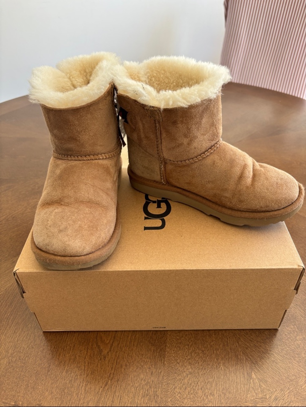 UGG Chestnut Suede Short Shearling Boots